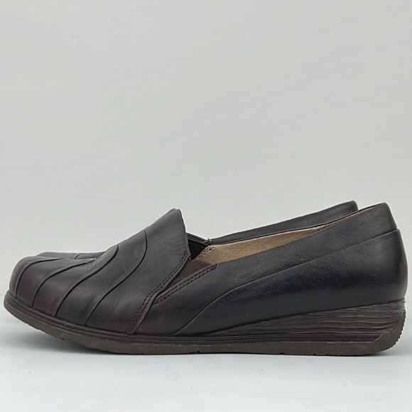 DANSKO Shoes PIA Loafers Leather Dark Brown Slip On Wedge Heel Size 38 - Picture 6 of 12
